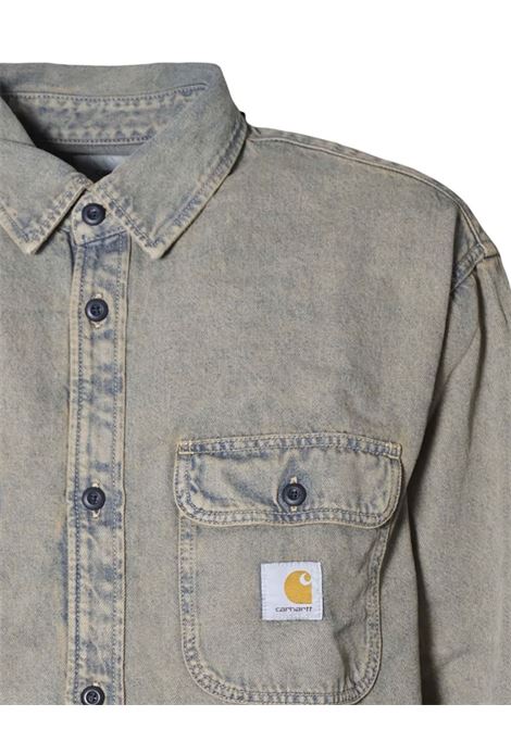 camicia tigan uomo blu e beige CARHARTT WIP | I0358213FU.GD